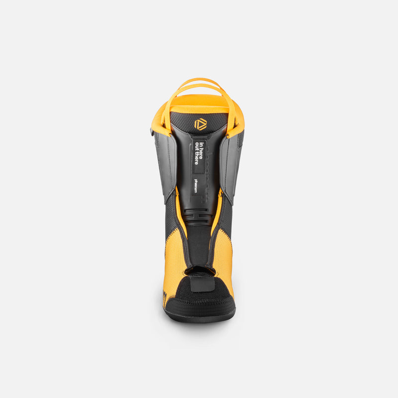 Yellow and black ski boot liner sole shot